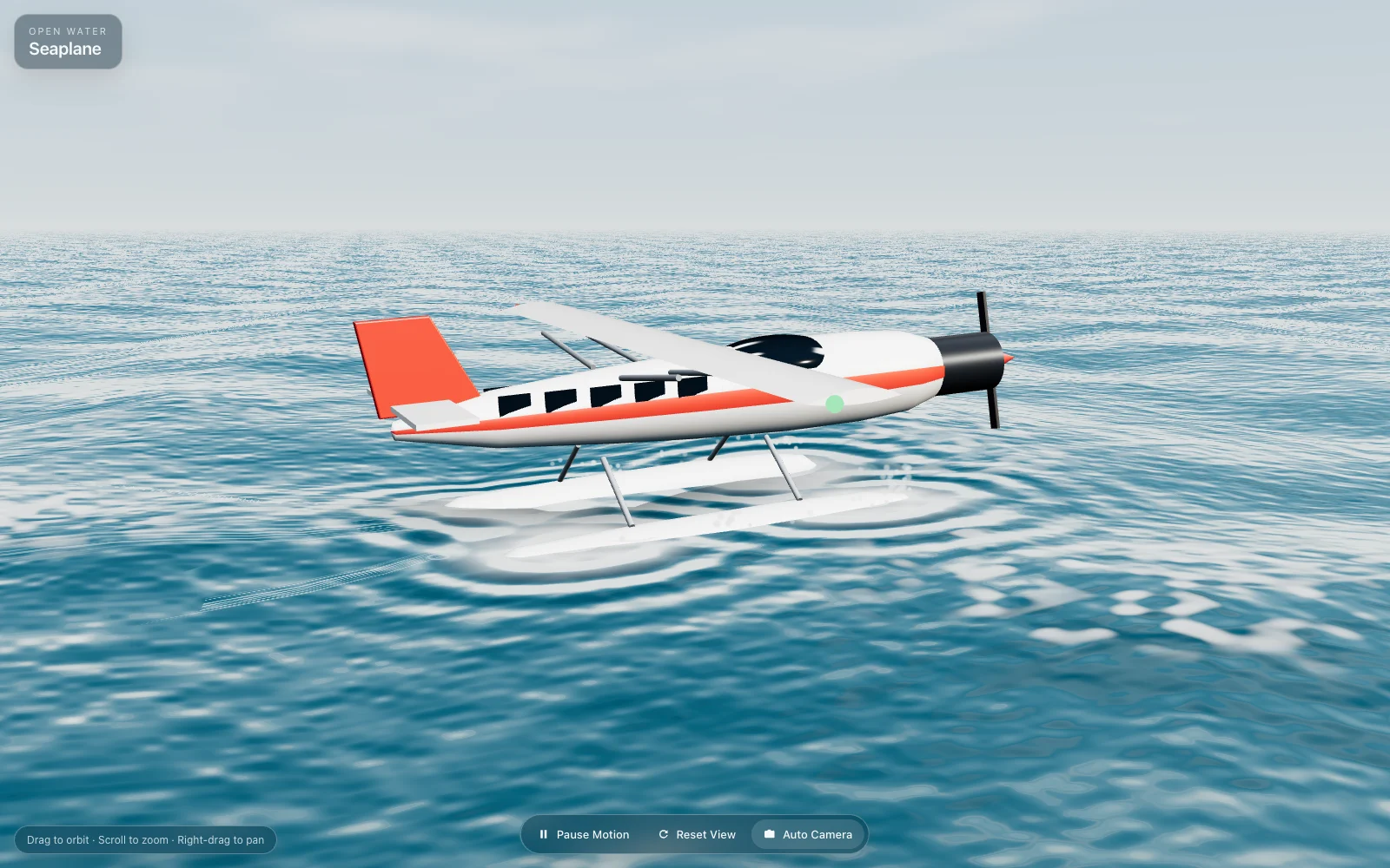 Claude Haiku 5.5 High · seaplane front view